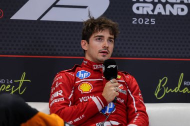 Macaristan GP GP GP F1 2025 3 Ağustos 2025 tarihinde Budapeşte, Macaristan - Ferrari Formula 1 Charles Leclerc sürücüsü
