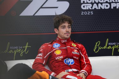 Macaristan GP GP GP F1 2025 3 Ağustos 2025 tarihinde Budapeşte, Macaristan - Ferrari Formula 1 Charles Leclerc sürücüsü