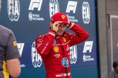 Macaristan GP GP GP F1 2025 3 Ağustos 2025 tarihinde Budapeşte, Macaristan - Ferrari Formula 1 Charles Leclerc sürücüsü