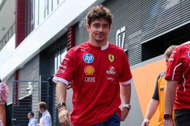 Macaristan GP GP GP F1 2025 3 Ağustos 2025 tarihinde Budapeşte, Macaristan - Ferrari Formula 1 Charles Leclerc sürücüsü