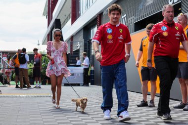 Macaristan GP GP GP F1 2025 3 Ağustos 2025 tarihinde Budapeşte, Macaristan - Ferrari Formula 1 Charles Leclerc sürücüsü