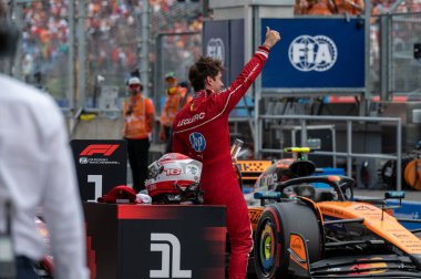 Macaristan GP GP GP F1 2025 3 Ağustos 2025 tarihinde Budapeşte, Macaristan - Ferrari Formula 1 Charles Leclerc sürücüsü