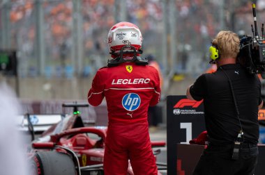 Macaristan GP GP GP F1 2025 3 Ağustos 2025 tarihinde Budapeşte, Macaristan - Ferrari Formula 1 Charles Leclerc sürücüsü