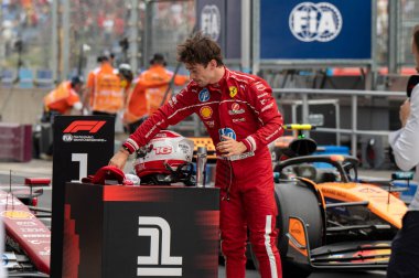 Macaristan GP GP GP F1 2025 3 Ağustos 2025 tarihinde Budapeşte, Macaristan - Ferrari Formula 1 Charles Leclerc sürücüsü