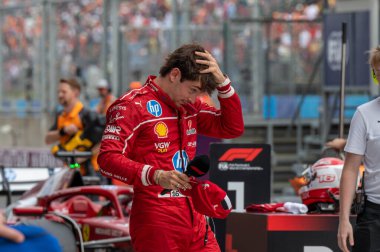 Macaristan GP GP GP F1 2025 3 Ağustos 2025 tarihinde Budapeşte, Macaristan - Ferrari Formula 1 Charles Leclerc sürücüsü