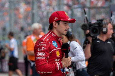 Macaristan GP GP GP F1 2025 3 Ağustos 2025 tarihinde Budapeşte, Macaristan - Ferrari Formula 1 Charles Leclerc sürücüsü