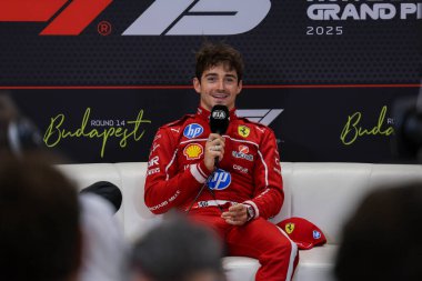 Macaristan GP GP GP F1 2025 3 Ağustos 2025 tarihinde Budapeşte, Macaristan - Ferrari Formula 1 Charles Leclerc sürücüsü