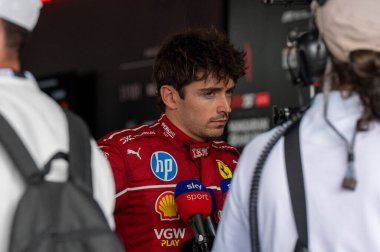 Macaristan GP GP GP F1 2025 3 Ağustos 2025 tarihinde Budapeşte, Macaristan - Ferrari Formula 1 Charles Leclerc sürücüsü
