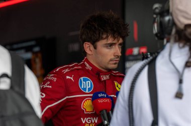 Macaristan GP GP GP F1 2025 3 Ağustos 2025 tarihinde Budapeşte, Macaristan - Ferrari Formula 1 Charles Leclerc sürücüsü