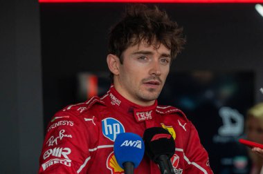 Macaristan GP GP GP F1 2025 3 Ağustos 2025 tarihinde Budapeşte, Macaristan - Ferrari Formula 1 Charles Leclerc sürücüsü