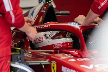 Macaristan GP GP GP F1 2025 3 Ağustos 2025 tarihinde Budapeşte, Macaristan - Ferrari Formula 1 Charles Leclerc sürücüsü