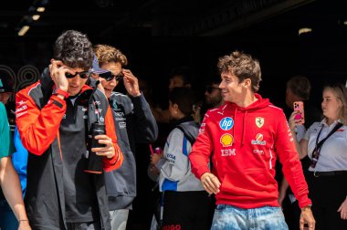Macaristan GP GP GP F1 2025 3 Ağustos 2025 tarihinde Budapeşte, Macaristan - Ferrari Formula 1 Charles Leclerc sürücüsü