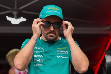 Macaristan GP GP GP F1 2025, 3 Ağustos 2025, Budapeşte, Macaristan - Aston Martin Formula 1 Fernando Alonso sürücüsü