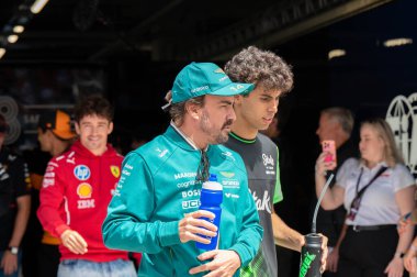 Macaristan GP GP GP F1 2025, 3 Ağustos 2025, Budapeşte, Macaristan - Aston Martin Formula 1 Fernando Alonso sürücüsü