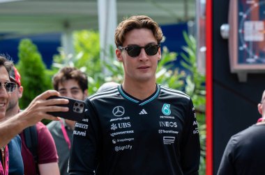 Macaristan GP GP GP F1 2025, 3 Ağustos 2025, Budapeşte, Macaristan - Mercedes için Formula 1 George Russell sürücüsü