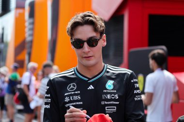 Macaristan GP GP GP F1 2025, 3 Ağustos 2025, Budapeşte, Macaristan - Mercedes için Formula 1 George Russell sürücüsü