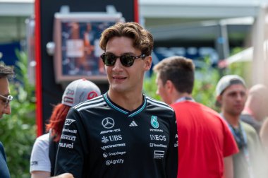 Macaristan GP GP GP F1 2025, 3 Ağustos 2025, Budapeşte, Macaristan - Mercedes için Formula 1 George Russell sürücüsü