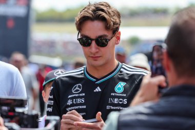 Macaristan GP GP GP F1 2025, 3 Ağustos 2025, Budapeşte, Macaristan - Mercedes için Formula 1 George Russell sürücüsü