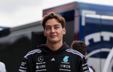 Macaristan GP GP GP F1 2025, 3 Ağustos 2025, Budapeşte, Macaristan - Mercedes için Formula 1 George Russell sürücüsü