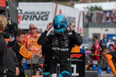 Macaristan GP GP GP F1 2025, 3 Ağustos 2025, Budapeşte, Macaristan - Mercedes için Formula 1 George Russell sürücüsü