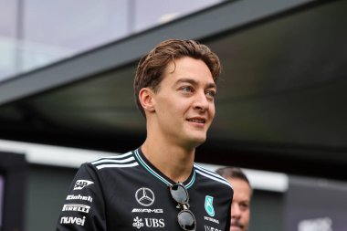Macaristan GP GP GP F1 2025, 3 Ağustos 2025, Budapeşte, Macaristan - Mercedes için Formula 1 George Russell sürücüsü