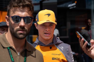 Macaristan GP GP F1 2025 3 Ağustos 2025 tarihinde Budapeşte, Macaristan - McLaren için Formula 1 Lando Norris sürücüsü
