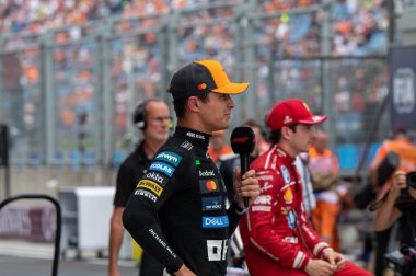 Macaristan GP GP F1 2025 3 Ağustos 2025 tarihinde Budapeşte, Macaristan - McLaren için Formula 1 Lando Norris sürücüsü