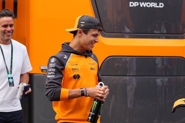Macaristan GP GP F1 2025 3 Ağustos 2025 tarihinde Budapeşte, Macaristan - McLaren için Formula 1 Lando Norris sürücüsü