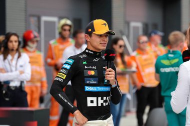 Macaristan GP GP F1 2025 3 Ağustos 2025 tarihinde Budapeşte, Macaristan - McLaren için Formula 1 Lando Norris sürücüsü