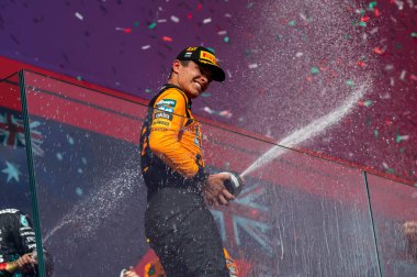 Macaristan GP GP F1 2025 3 Ağustos 2025 tarihinde Budapeşte, Macaristan - McLaren için Formula 1 Lando Norris sürücüsü