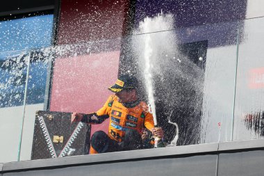 Macaristan GP GP F1 2025 3 Ağustos 2025 tarihinde Budapeşte, Macaristan - McLaren için Formula 1 Lando Norris sürücüsü