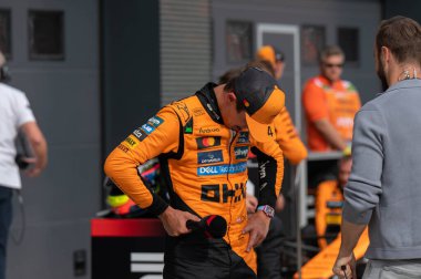 Macaristan GP GP F1 2025 3 Ağustos 2025 tarihinde Budapeşte, Macaristan - McLaren için Formula 1 Lando Norris sürücüsü