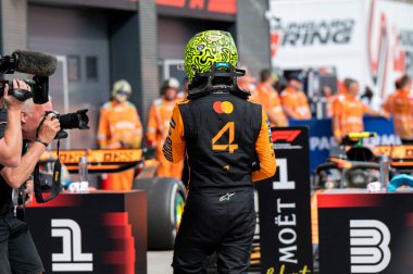 Macaristan GP GP F1 2025 3 Ağustos 2025 tarihinde Budapeşte, Macaristan - McLaren için Formula 1 Lando Norris sürücüsü