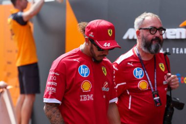 Macaristan GP GP GP F1 2025, 3 Ağustos 2025, Budapeşte, Macaristan - Ferrari Formula 1 Lewis Hamilton sürücüsü