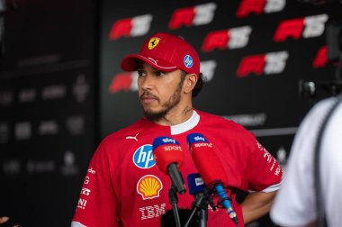 Macaristan GP GP GP F1 2025, 3 Ağustos 2025, Budapeşte, Macaristan - Ferrari Formula 1 Lewis Hamilton sürücüsü