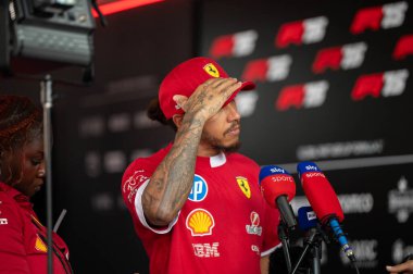 Macaristan GP GP GP F1 2025, 3 Ağustos 2025, Budapeşte, Macaristan - Ferrari Formula 1 Lewis Hamilton sürücüsü