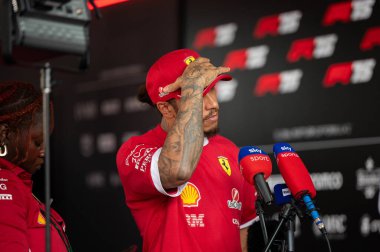 Macaristan GP GP GP F1 2025, 3 Ağustos 2025, Budapeşte, Macaristan - Ferrari Formula 1 Lewis Hamilton sürücüsü
