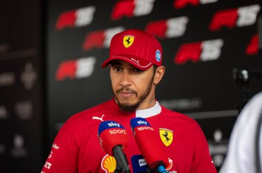 Macaristan GP GP GP F1 2025, 3 Ağustos 2025, Budapeşte, Macaristan - Ferrari Formula 1 Lewis Hamilton sürücüsü