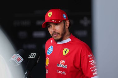 Macaristan GP GP GP F1 2025, 3 Ağustos 2025, Budapeşte, Macaristan - Ferrari Formula 1 Lewis Hamilton sürücüsü