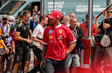 Macaristan GP GP GP F1 2025, 3 Ağustos 2025, Budapeşte, Macaristan - Ferrari Formula 1 Lewis Hamilton sürücüsü