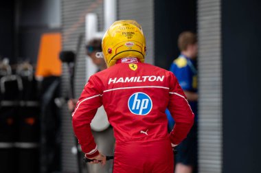 Macaristan GP GP GP F1 2025, 3 Ağustos 2025, Budapeşte, Macaristan - Ferrari Formula 1 Lewis Hamilton sürücüsü