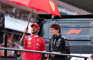 Macaristan GP GP GP F1 2025, 3 Ağustos 2025, Budapeşte, Macaristan - Ferrari Formula 1 Lewis Hamilton sürücüsü