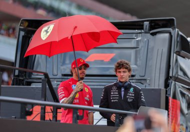 Macaristan GP GP GP F1 2025, 3 Ağustos 2025, Budapeşte, Macaristan - Ferrari Formula 1 Lewis Hamilton sürücüsü