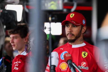 Macaristan GP GP GP F1 2025, 3 Ağustos 2025, Budapeşte, Macaristan - Ferrari Formula 1 Lewis Hamilton sürücüsü