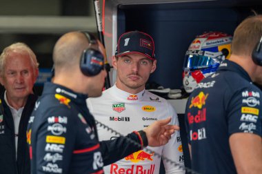 Macaristan GP GP GP F1 2025 3 Ağustos 2025 tarihinde Budapeşte, Macaristan - Formula 1 Red Bull için Max Verstappen sürücüsü