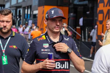 Macaristan GP GP GP F1 2025 3 Ağustos 2025 tarihinde Budapeşte, Macaristan - Formula 1 Red Bull için Max Verstappen sürücüsü