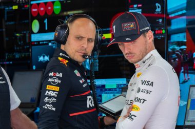 Macaristan GP GP GP F1 2025 3 Ağustos 2025 tarihinde Budapeşte, Macaristan - Formula 1 Red Bull için Max Verstappen sürücüsü