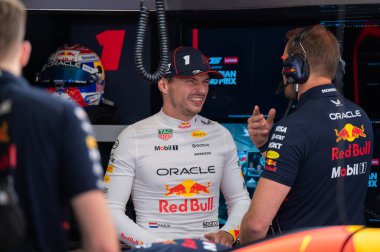 Macaristan GP GP GP F1 2025 3 Ağustos 2025 tarihinde Budapeşte, Macaristan - Formula 1 Red Bull için Max Verstappen sürücüsü