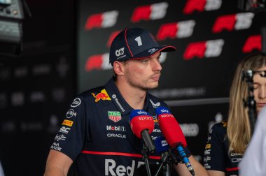 Macaristan GP GP GP F1 2025 3 Ağustos 2025 tarihinde Budapeşte, Macaristan - Formula 1 Red Bull için Max Verstappen sürücüsü