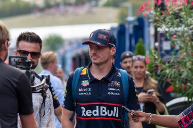 Macaristan GP GP GP F1 2025 3 Ağustos 2025 tarihinde Budapeşte, Macaristan - Formula 1 Red Bull için Max Verstappen sürücüsü
